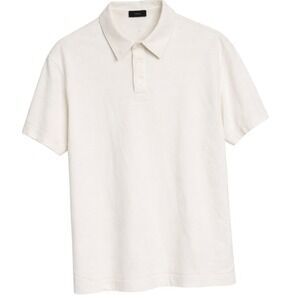 Theory Mens White‎ Cotton Polo Shirt XL Short Sleeve Minimalist Capsule Core